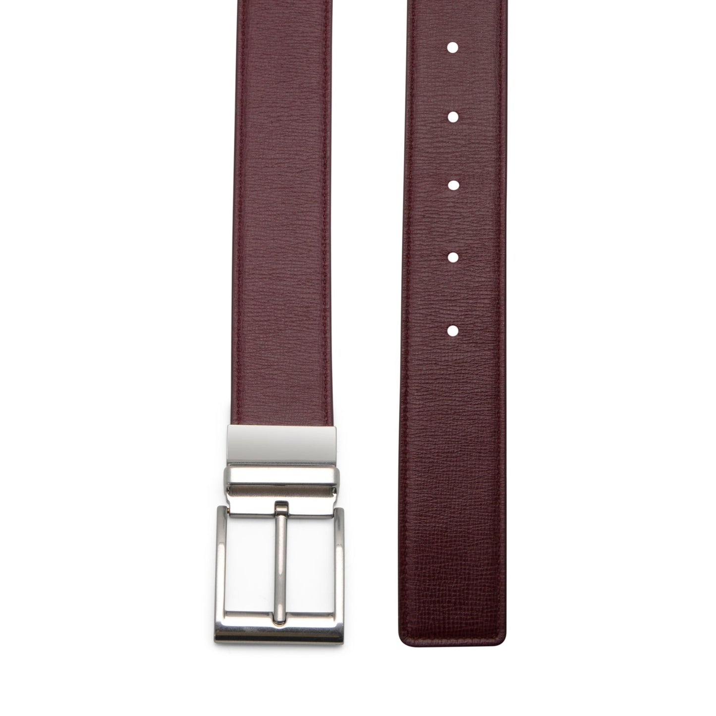 Bottega Veneta Mens Leather Belt in Burgundy