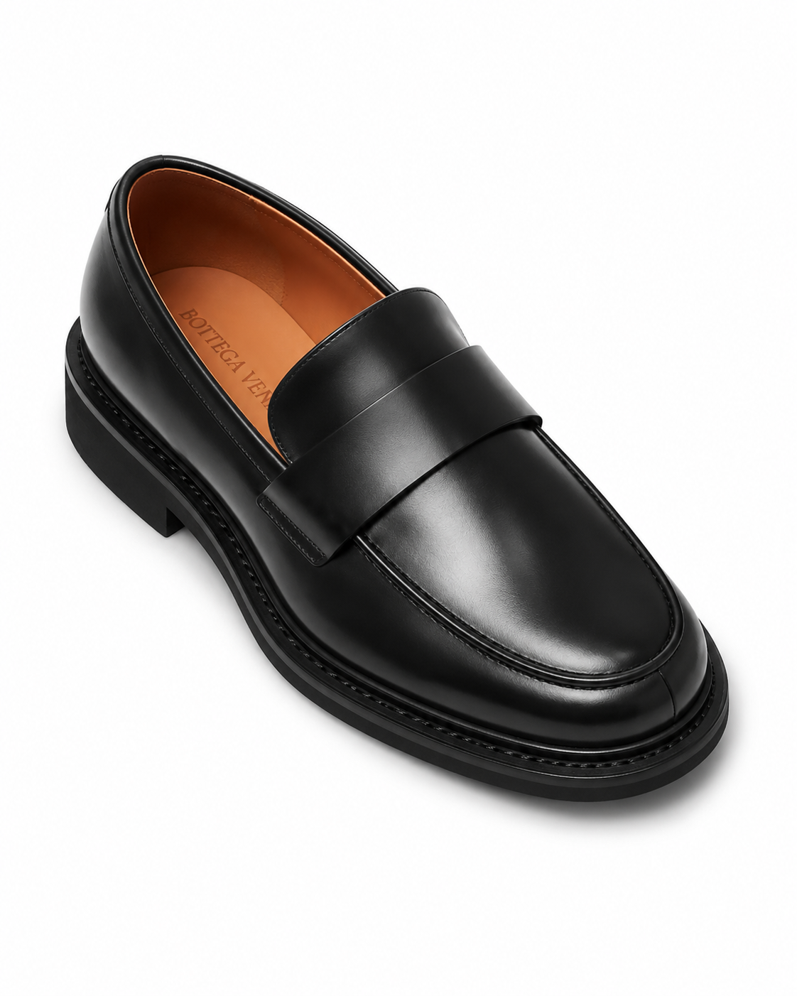 Bottega Veneta Men's Leather Apron-Toe Penny Loafers
