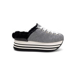 Hogan Platform Lace-Up Mules in GREY