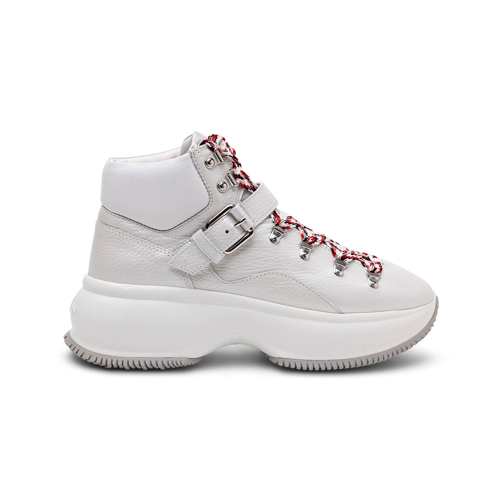 Hogan Buckled High-Top Sneakers in WHITE