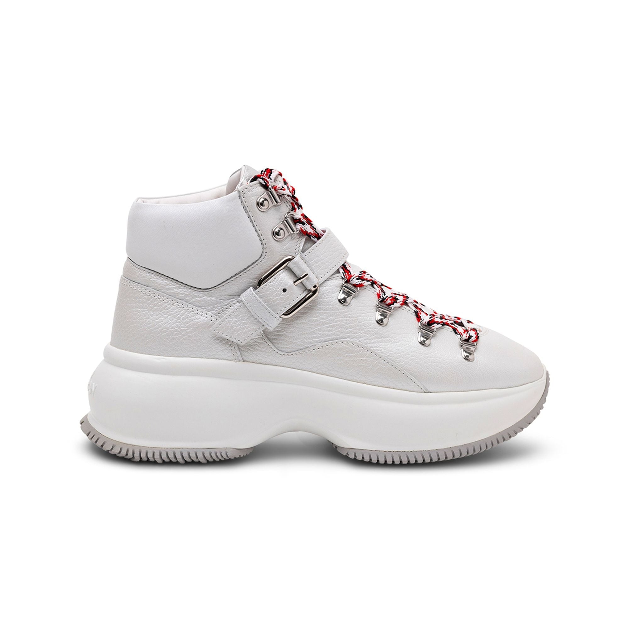 Hogan Buckled High-Top Sneakers in WHITE