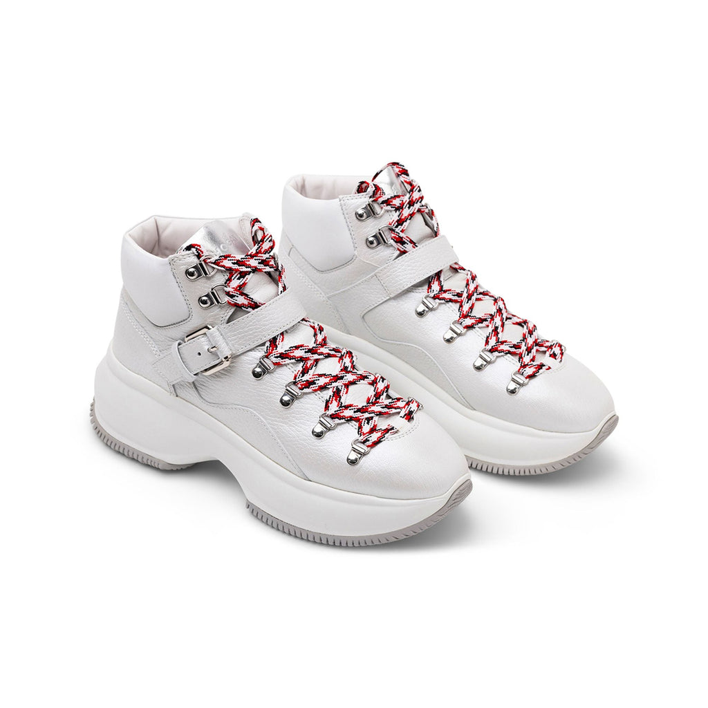 Hogan Buckled High-Top Sneakers in WHITE