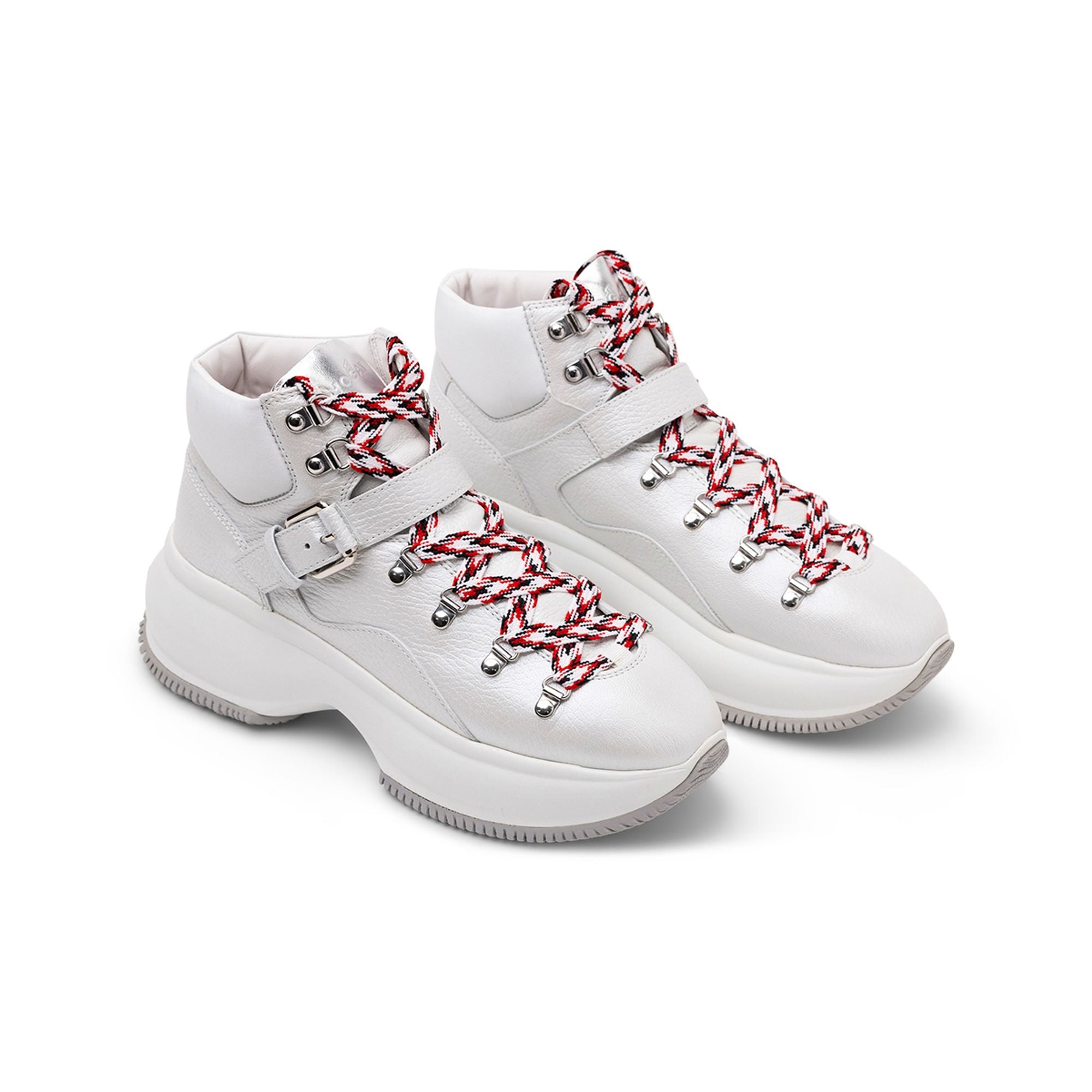 Hogan Buckled High-Top Sneakers in WHITE
