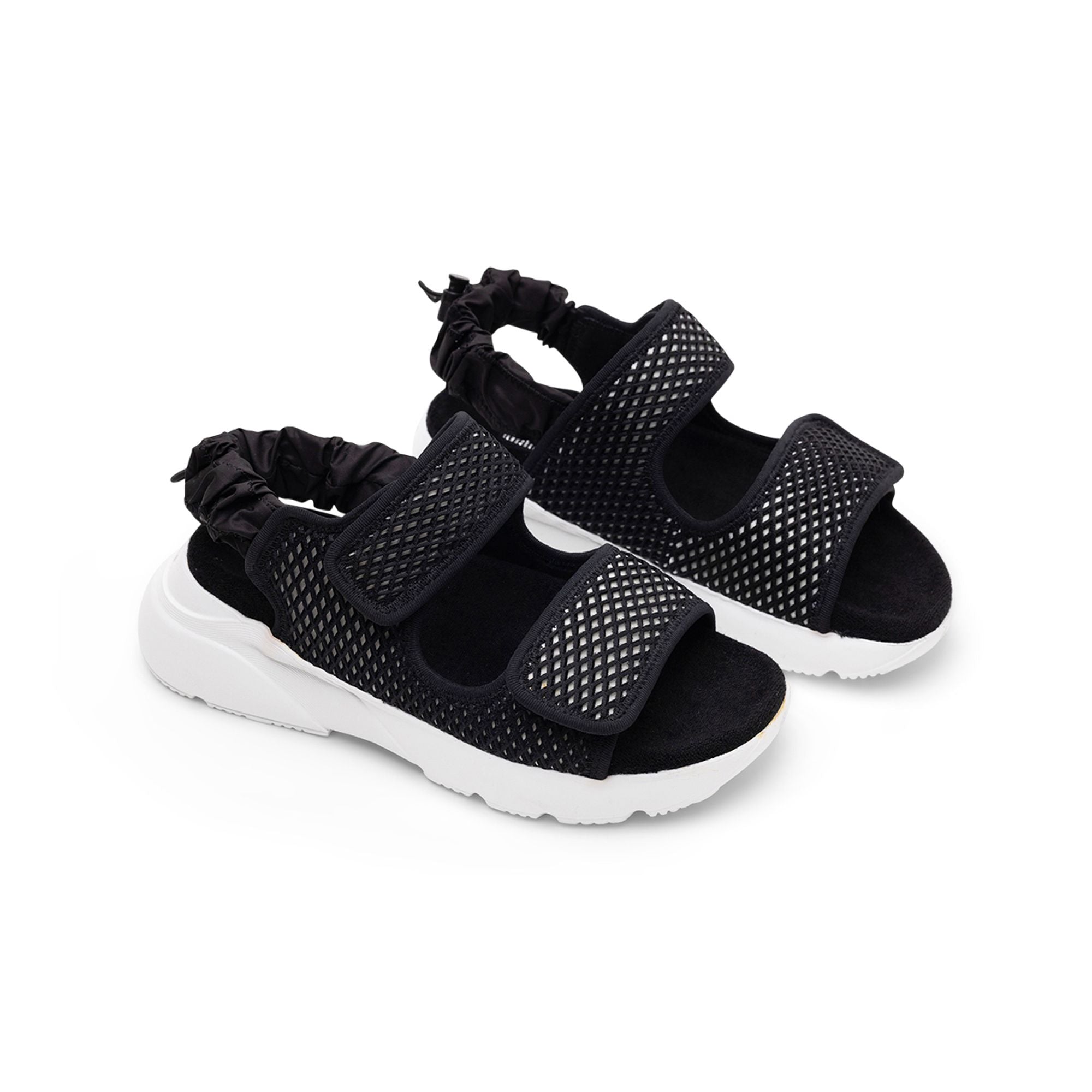 Hogan Touch-Strap Chunky Sandals in BLACK