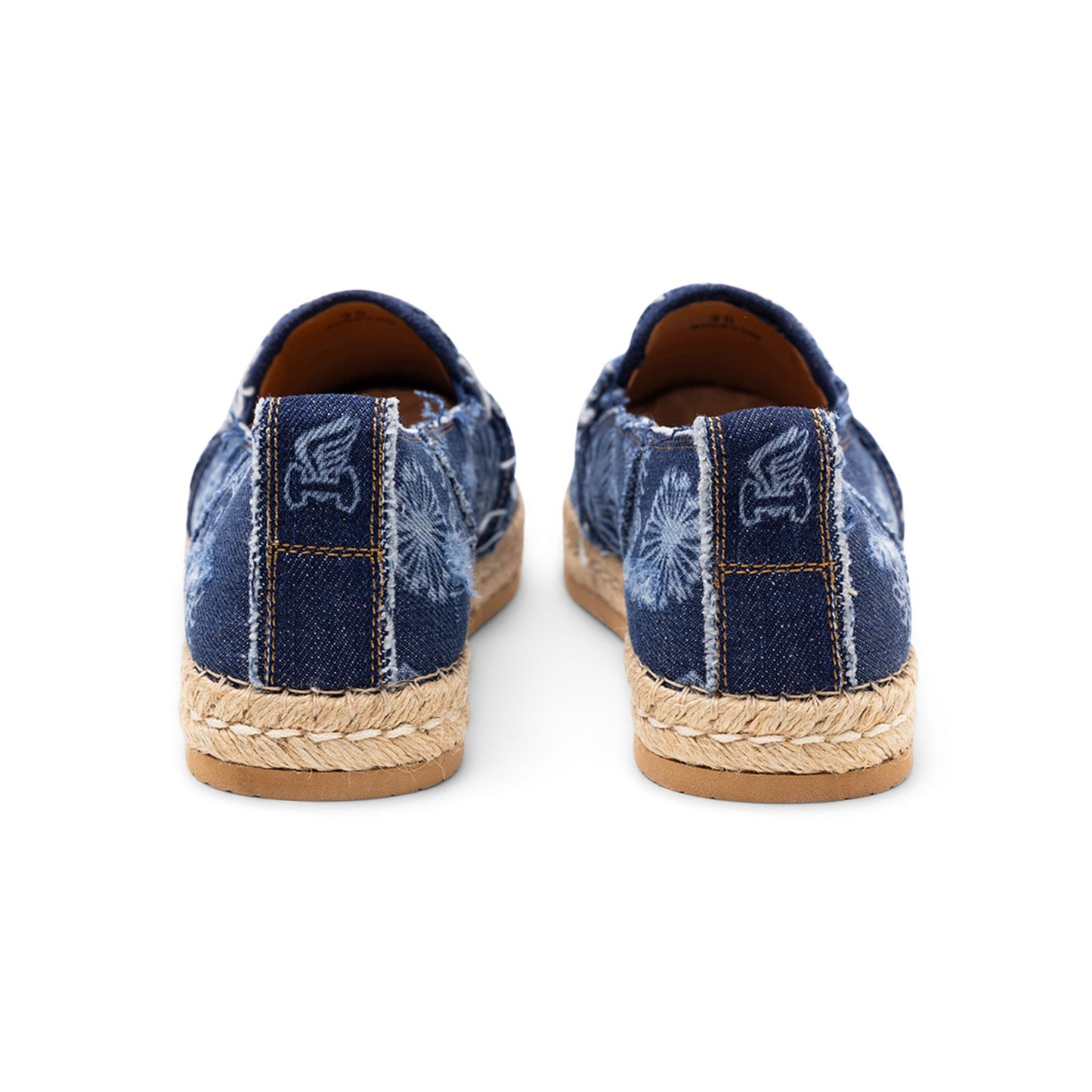 Hogan Ladies Denim Floral Print Espadrille