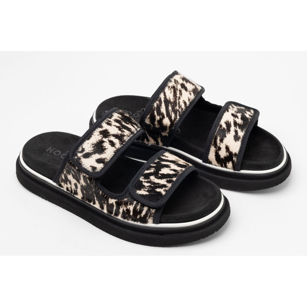 Hogan Double-Strap Flat Sandals in BLACK