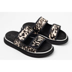 Hogan Double-Strap Flat Sandals in BLACK