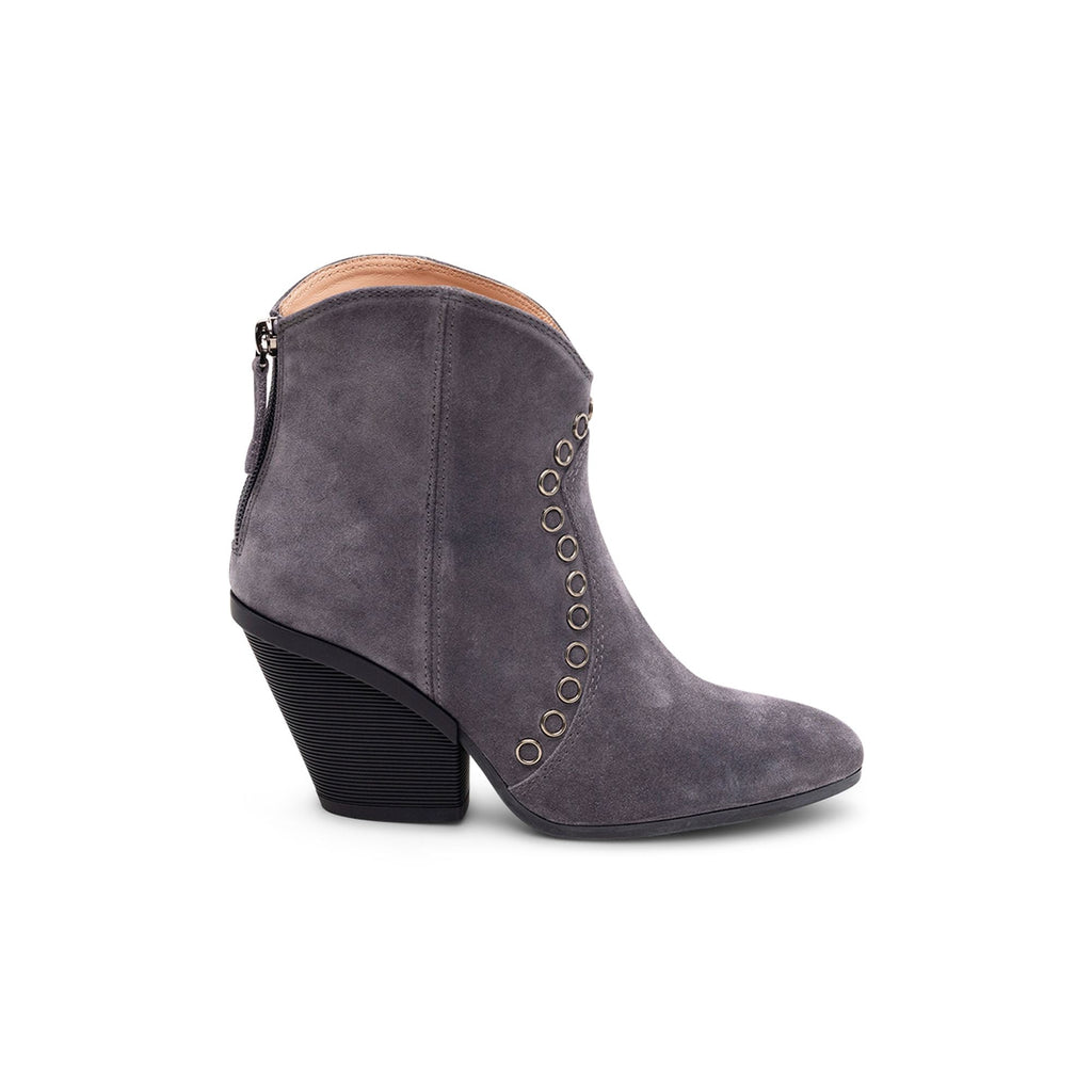 Hogan Eyelet-Embellished Suede Boots in GREY