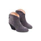 Hogan Eyelet-Embellished Suede Boots in GREY