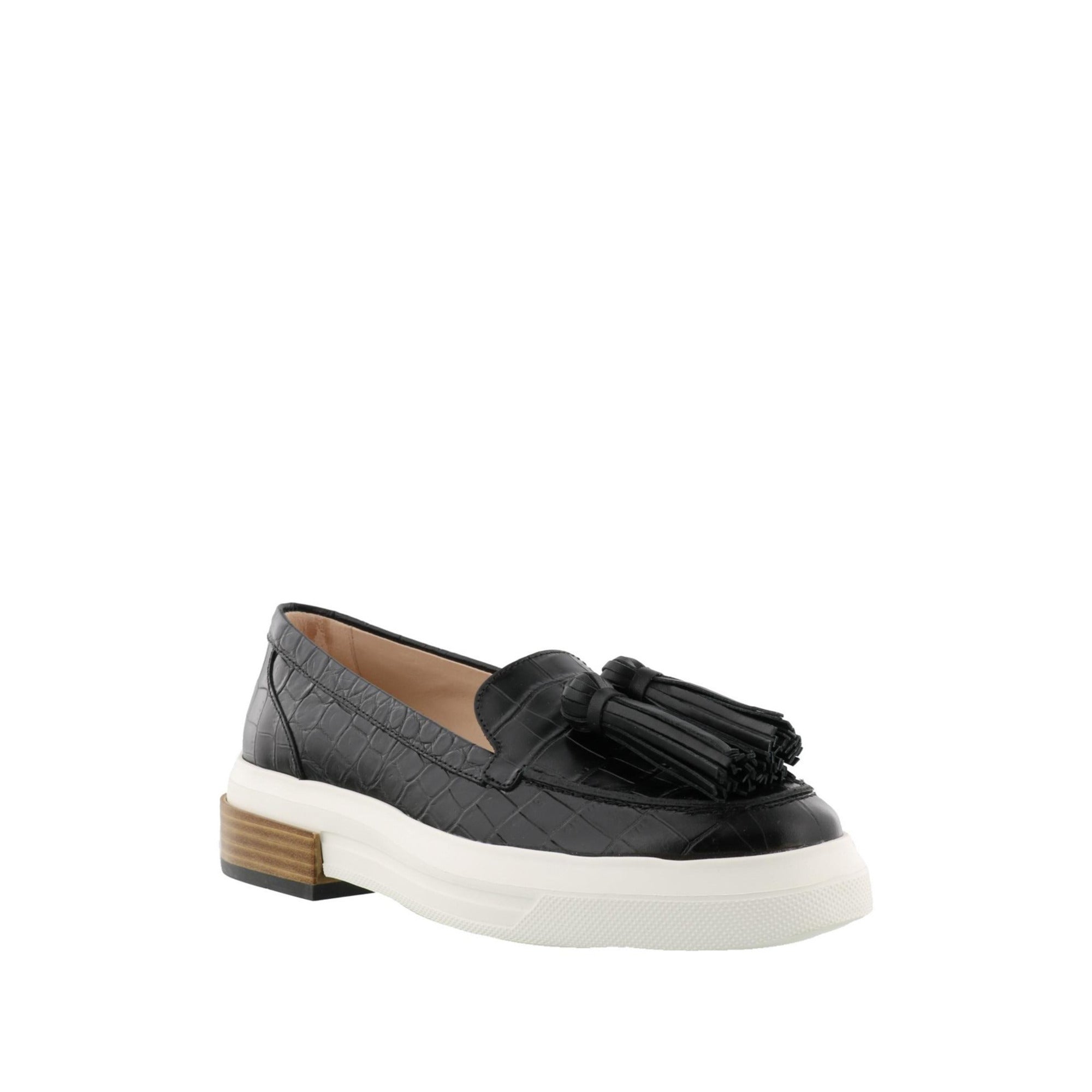 Tod's Crocodile-Embossed Loafers in BLACK