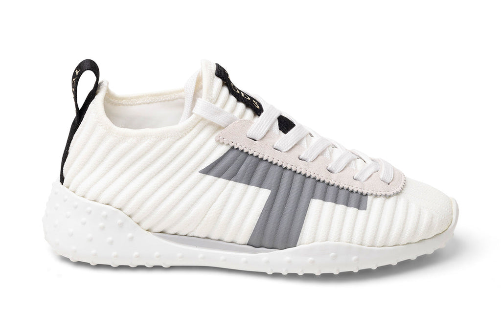 Tod's Ribbed Lace-Up Sneakers in WHITE