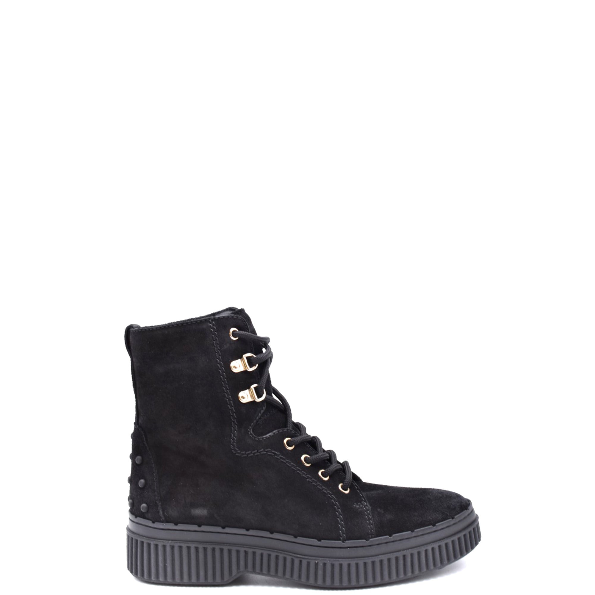Tod's Lace-Up Combat Boots in BLACK
