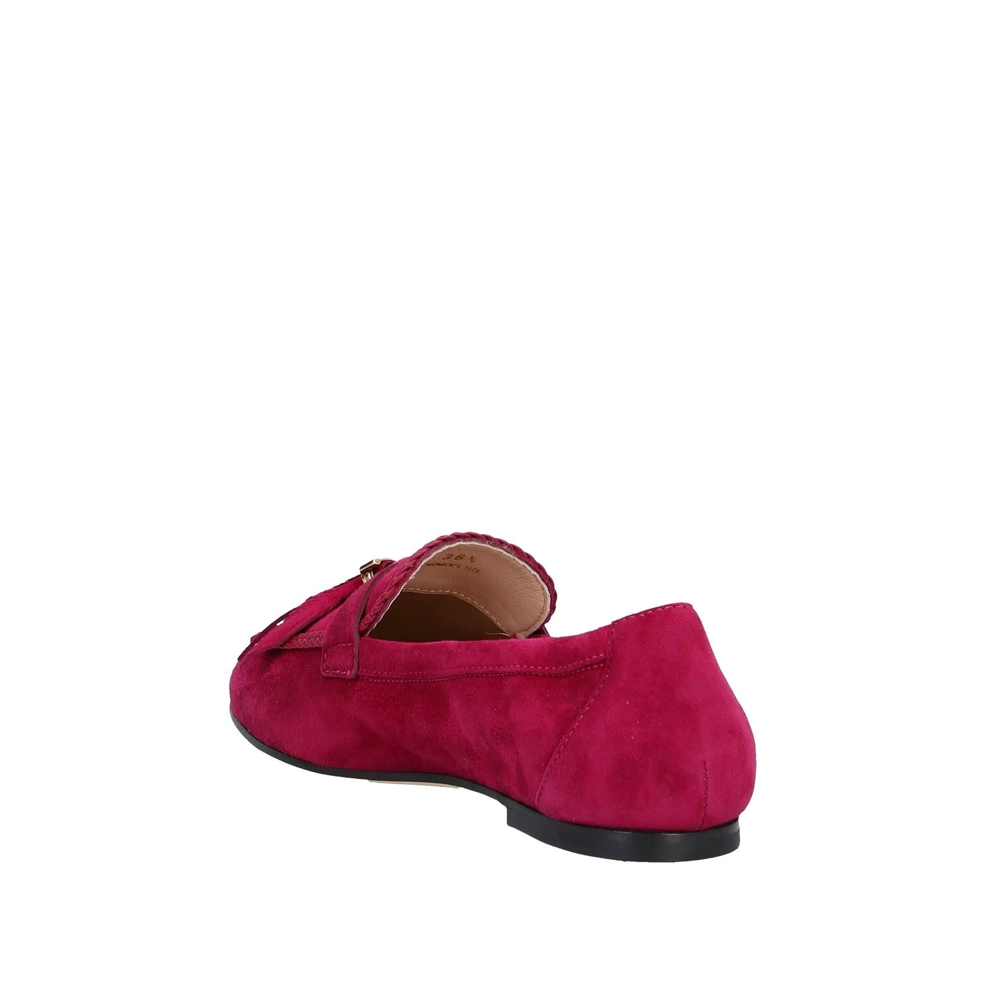 Tod's Tassel Design Suede Loafers in Fuschia