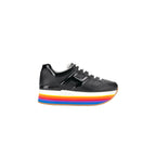 Hogan Rainbow Platform Sole Sneakers in BLACK