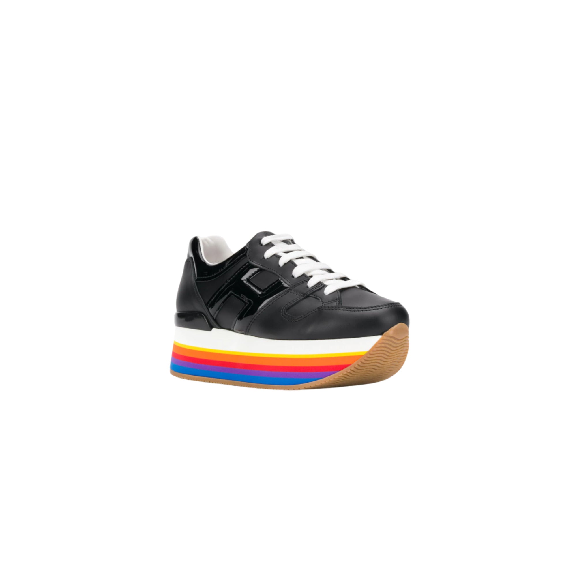 Hogan Rainbow Platform Sole Sneakers in BLACK