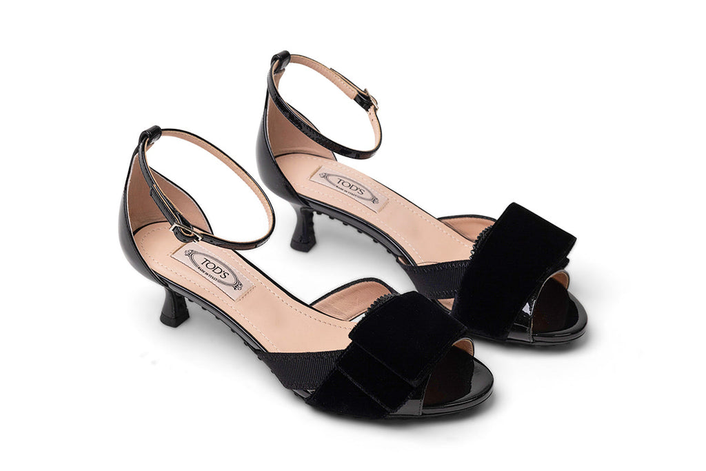 Tod's 50Mm Velvet-Detail Sandals in BLACK
