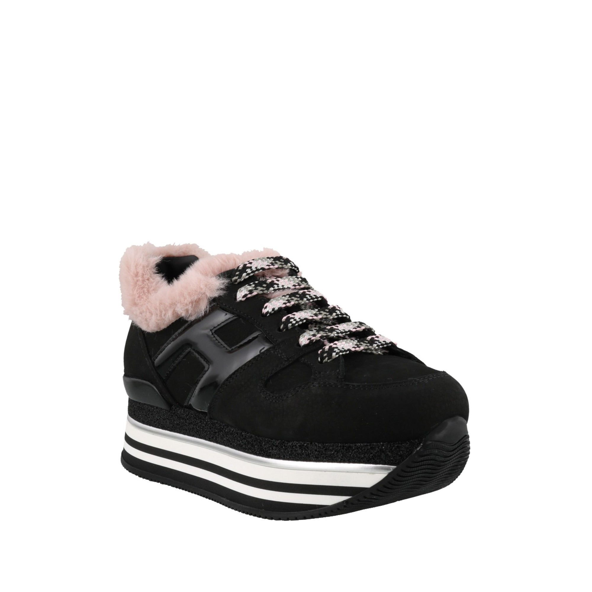 Hogan Maxi H222 Platform Sneakers in BLACK