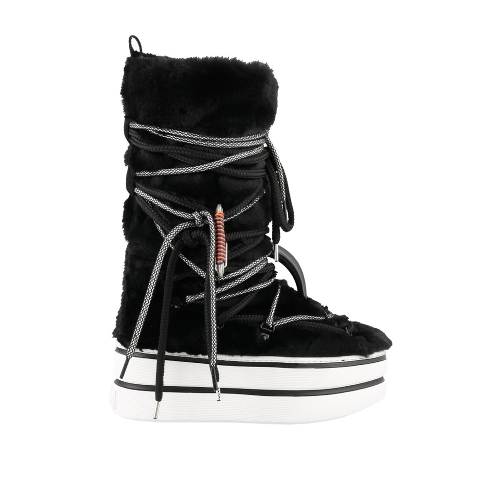 Hogan Faux Fur Snow Boots in BLACK