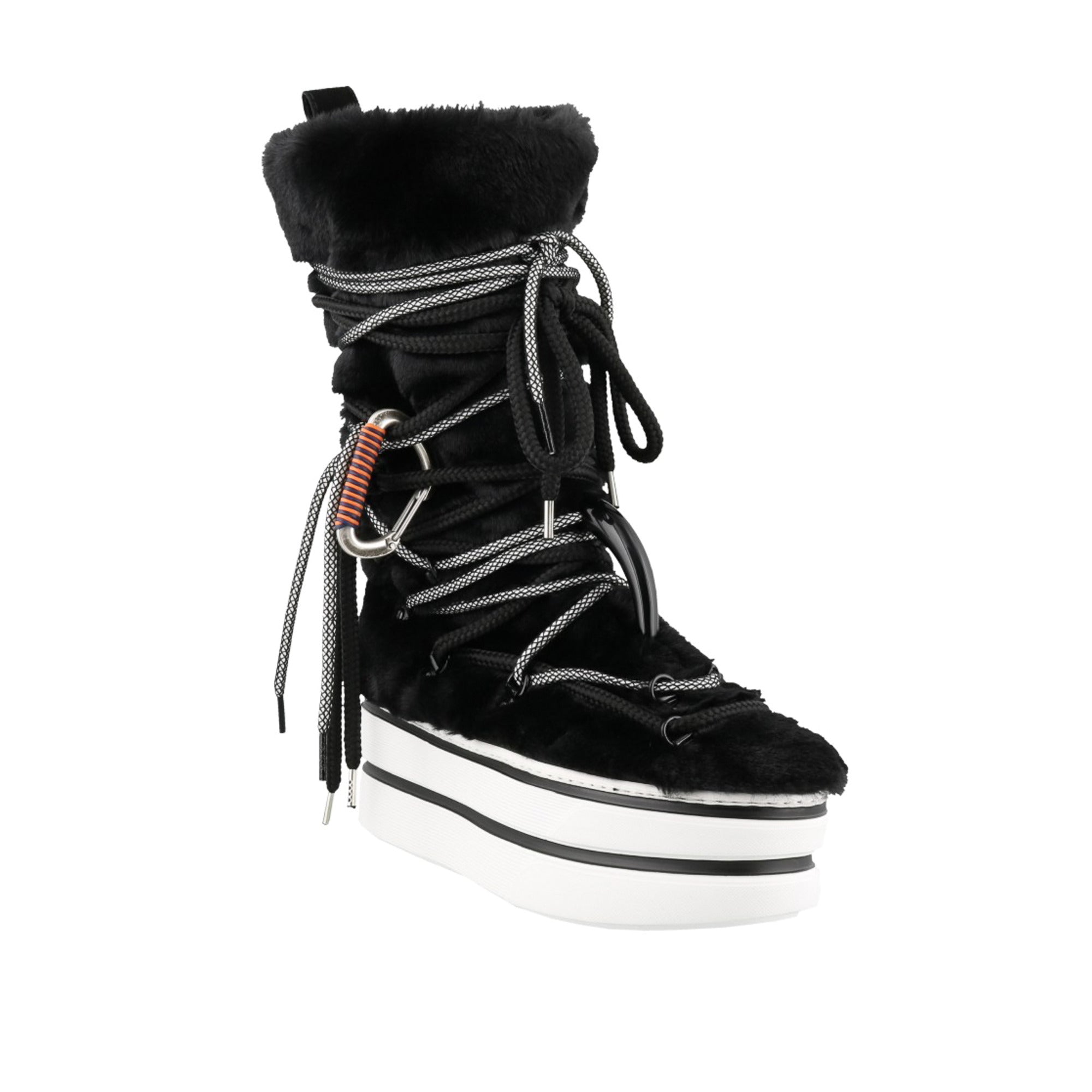 Hogan Faux Fur Snow Boots in BLACK