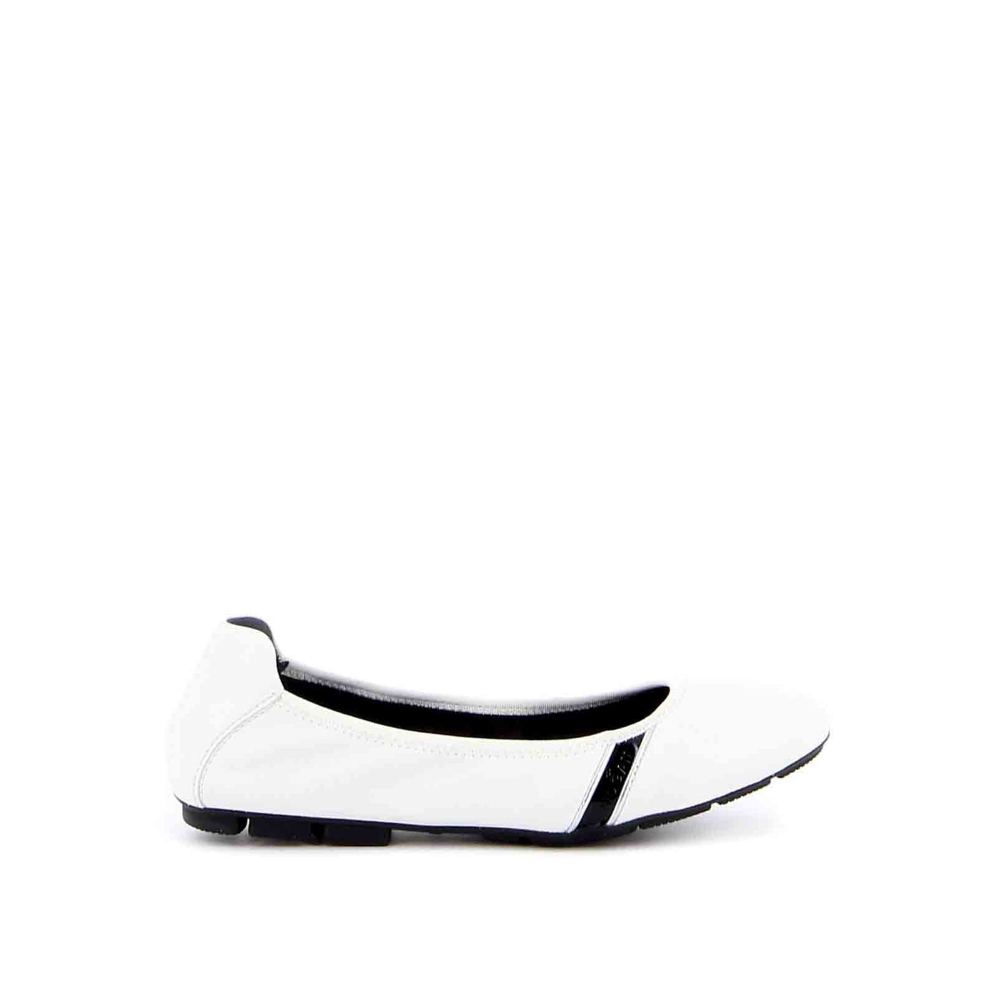 Hogan H511 Flat Ballerina Pumps in WHITE