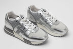 Hogan Metallic Ribbed Panel Sneakers in SILVER