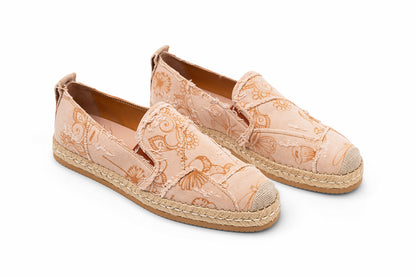 Hogan Ladies Floral-Print Frayed Espadrille