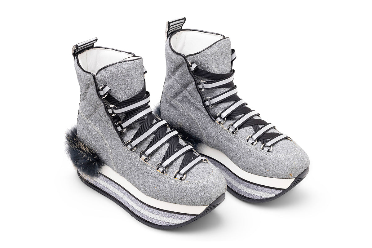 Hogan Logo-Buckle Detail Sandals in GREY