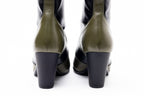 Hogan 80Mm Two-Tone Block-Heel Boots in GREEN