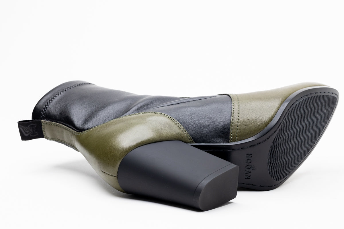 Hogan 80Mm Two-Tone Block-Heel Ladies Boots