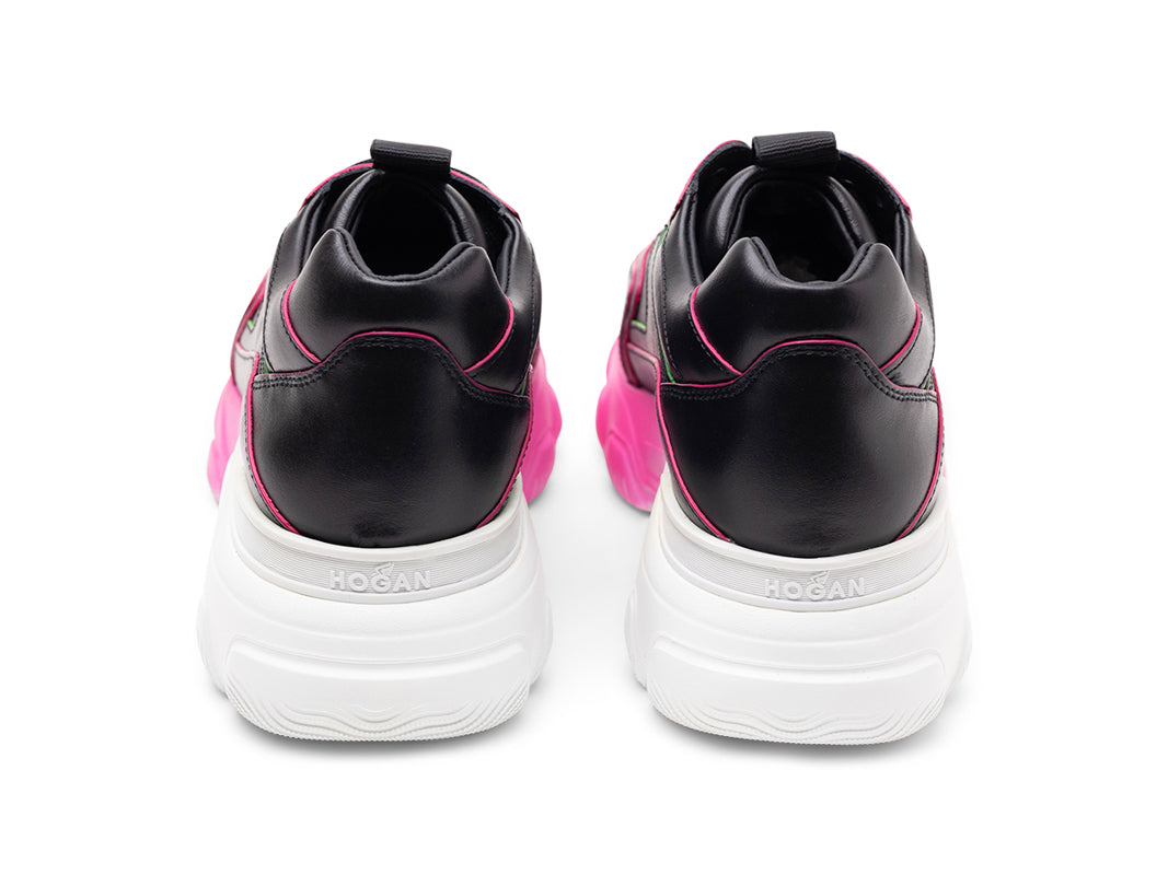 Hogan Hyperactive 549 LED Neon Pink Black Sneakers