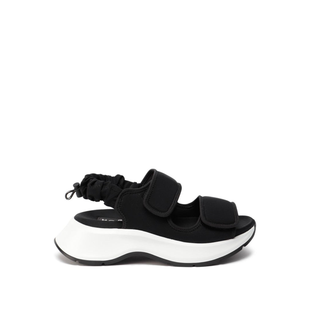 Hogan Chunky Touch-Strap Sandals in BLACK