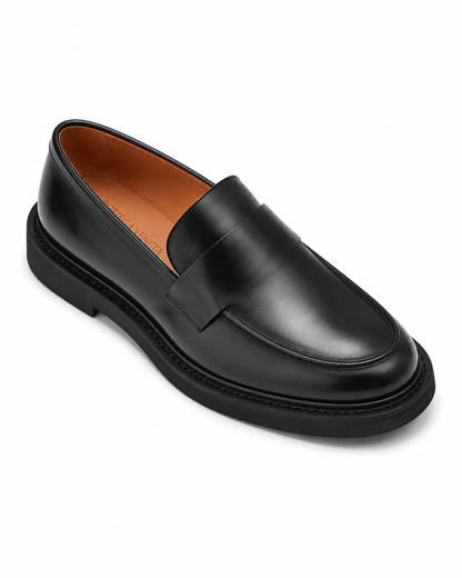 Bottega Veneta Men's Leather Apron-Toe Penny Loafers
