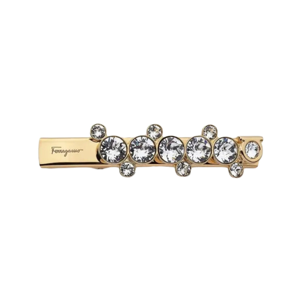 Ferragamo Barr Allstra Rhinestone Hair Clip in Gold