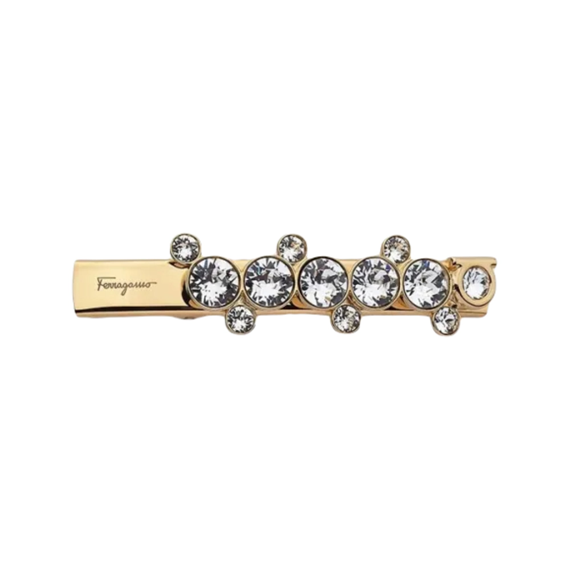 Ferragamo Barr Allstra Rhinestone Hair Clip in Gold