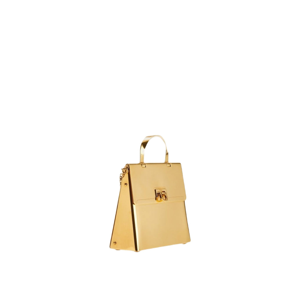 Ferragamo Trifolio Small Handbag in Gold