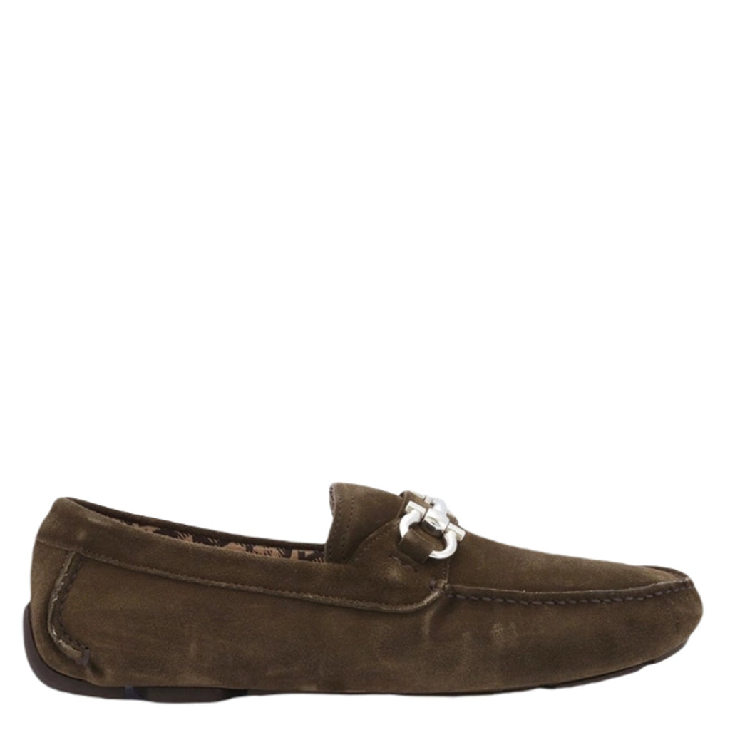 Ferragamo Parigi Eco Men's Driving Loafers in Green