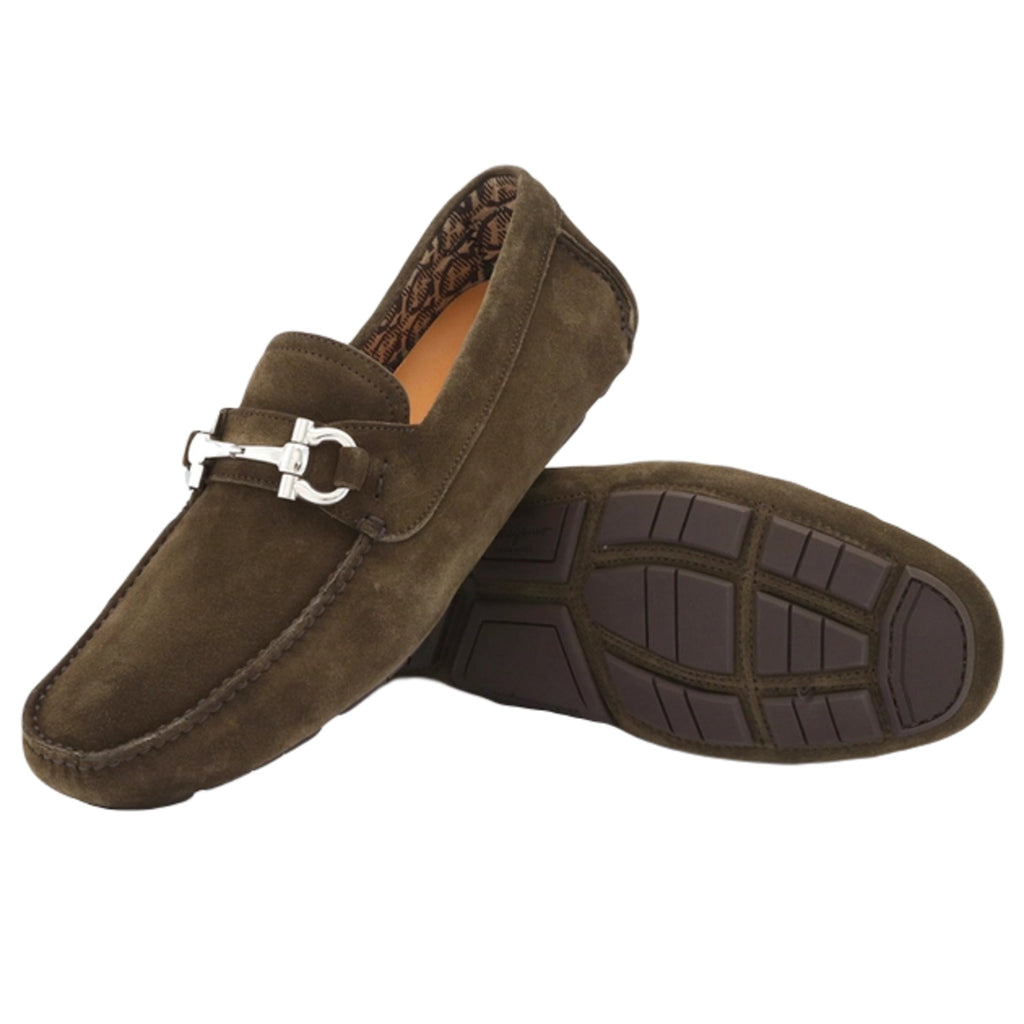 Ferragamo Parigi Eco Men's Driving Loafers in Green