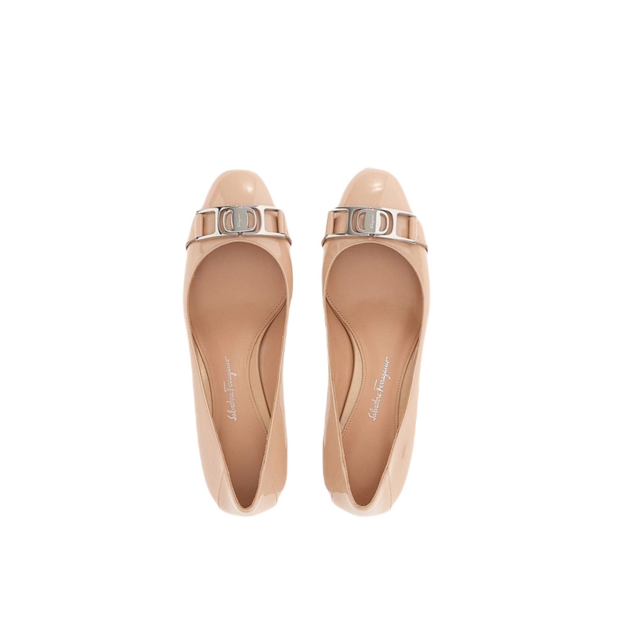 Ferragamo 50Mm Vara Chain Pumps in NEUTRALS