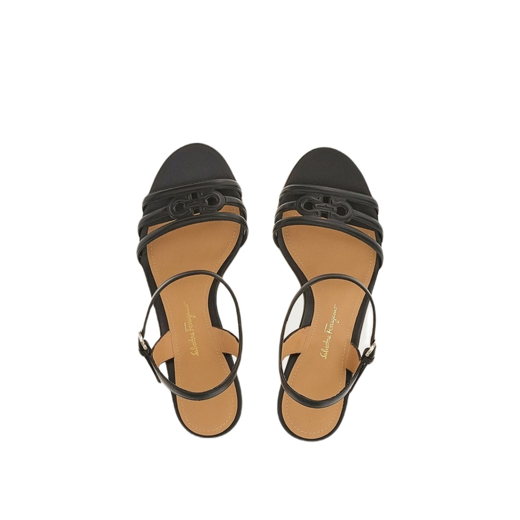 Ferragamo 70Mm Gancini Wedge Sandals in BLACK