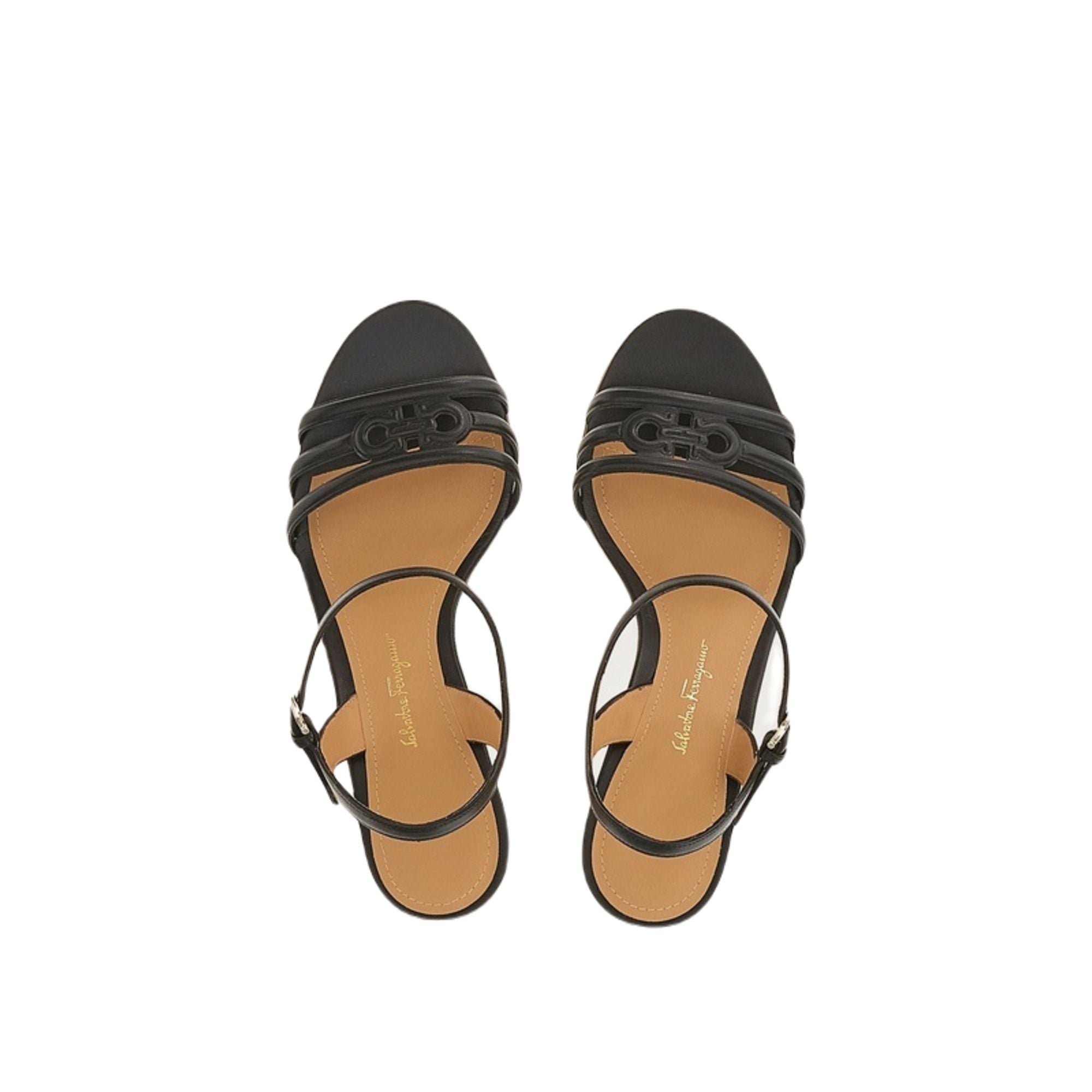 Ferragamo 70Mm Gancini Wedge Sandals in BLACK