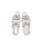 Ferragamo Vara Leather Sandals in SILVER