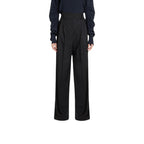 Ferragamo Wide-leg Wool Trousers in Black