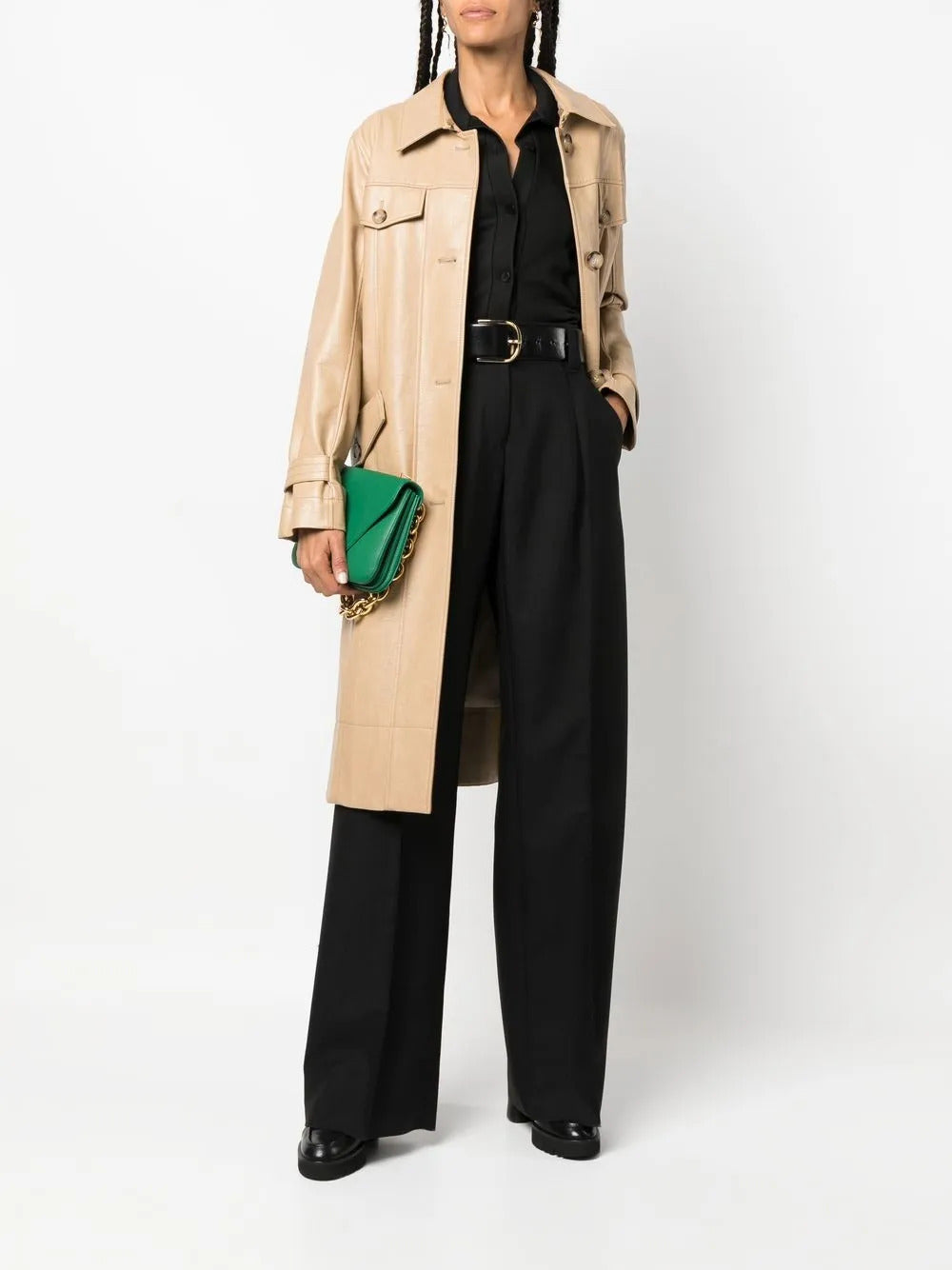 Ferragamo High-waisted Wide-leg Trousers in Black