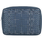 Bottega Veneta Metropolis Leather Wash Bag in Blue