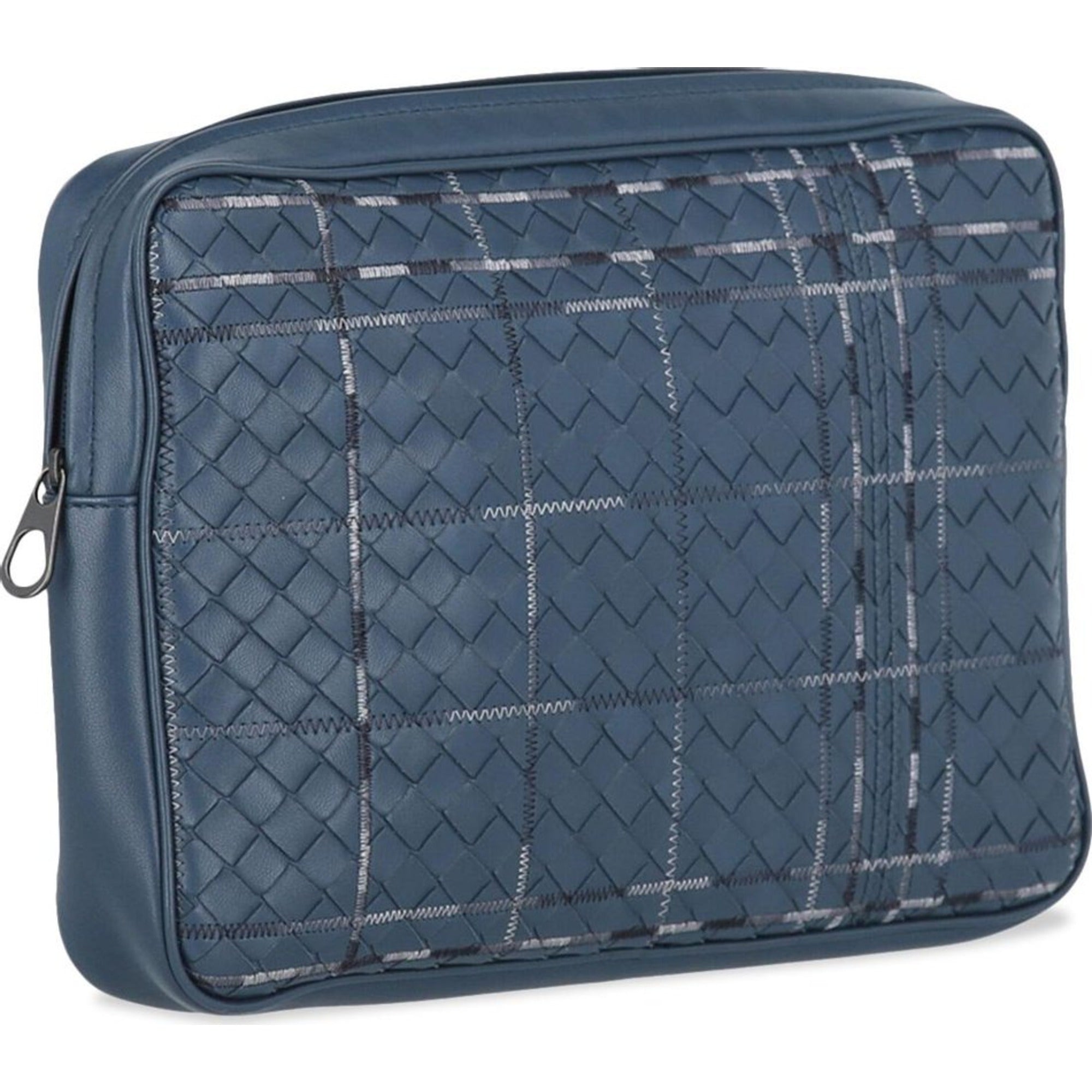 Bottega Veneta Metropolis Leather Wash Bag in Blue