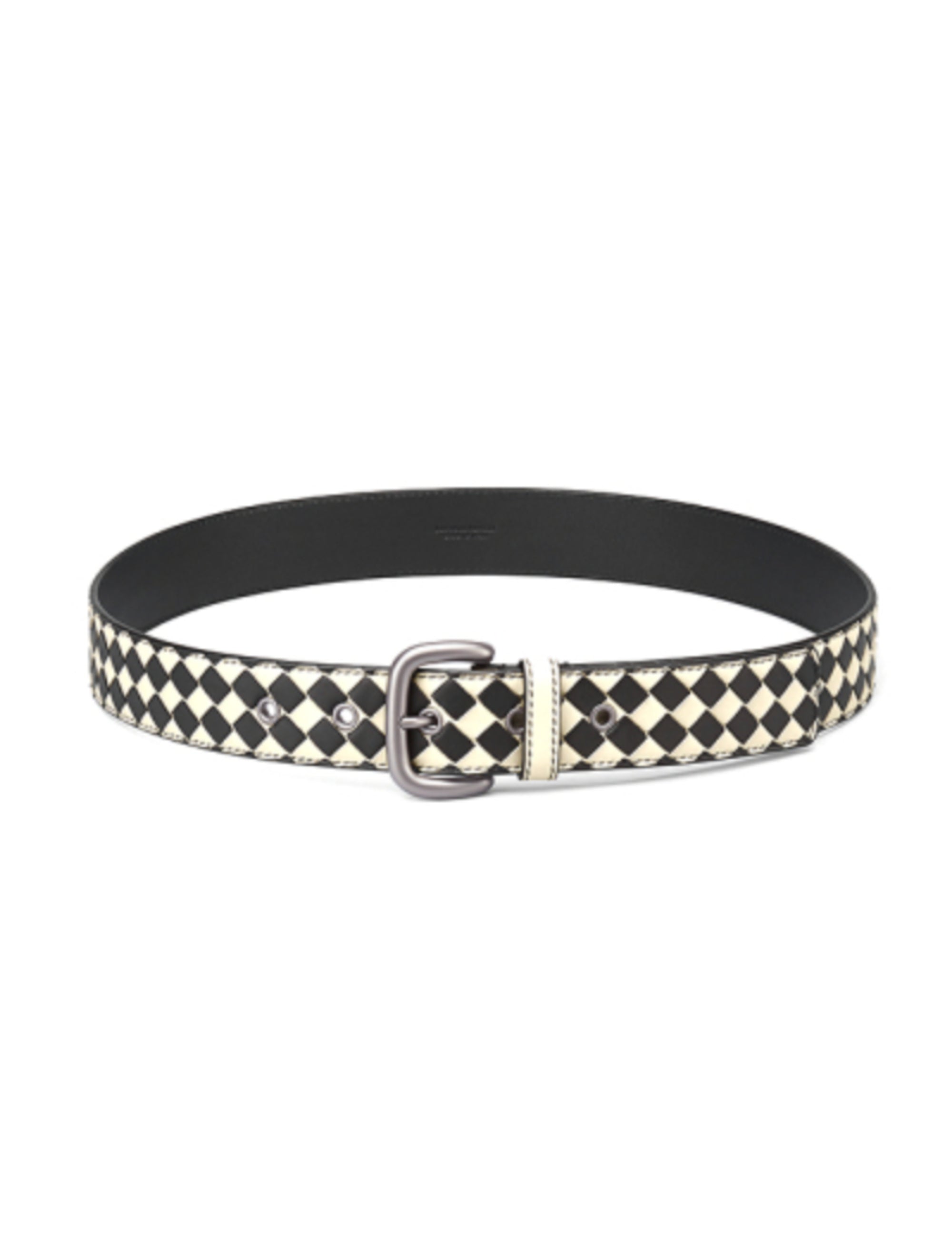 Bottega Veneta Leather Belt in Grey/Black