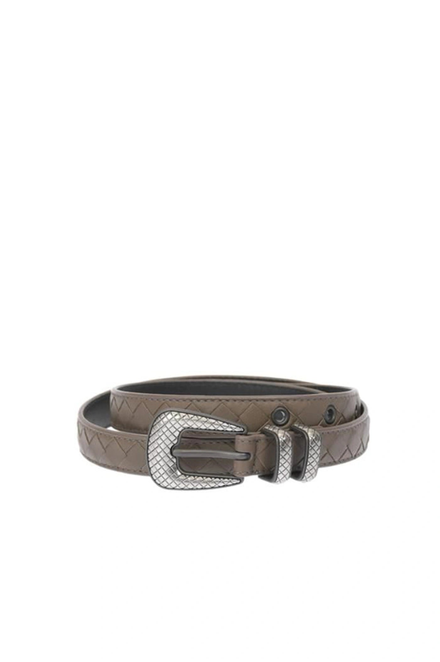 Bottega Veneta Embossed Leather Belt in BROWN