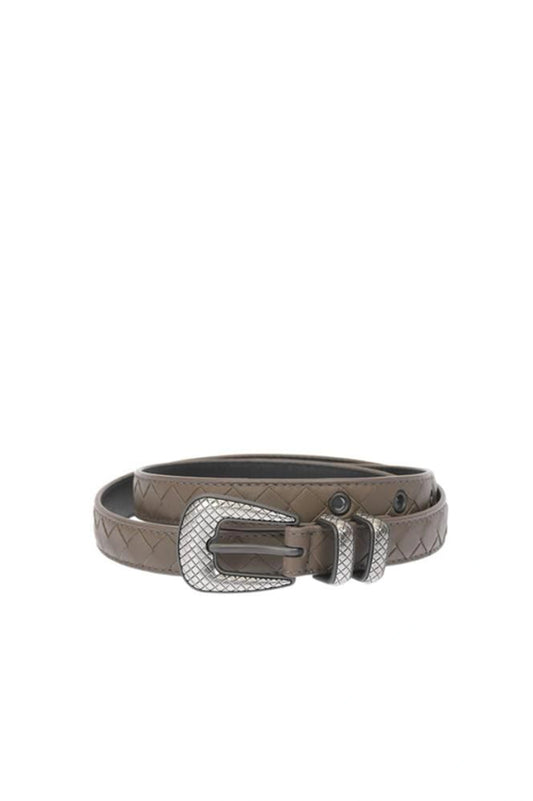 Bottega Veneta Men's Embossed Leather Belt