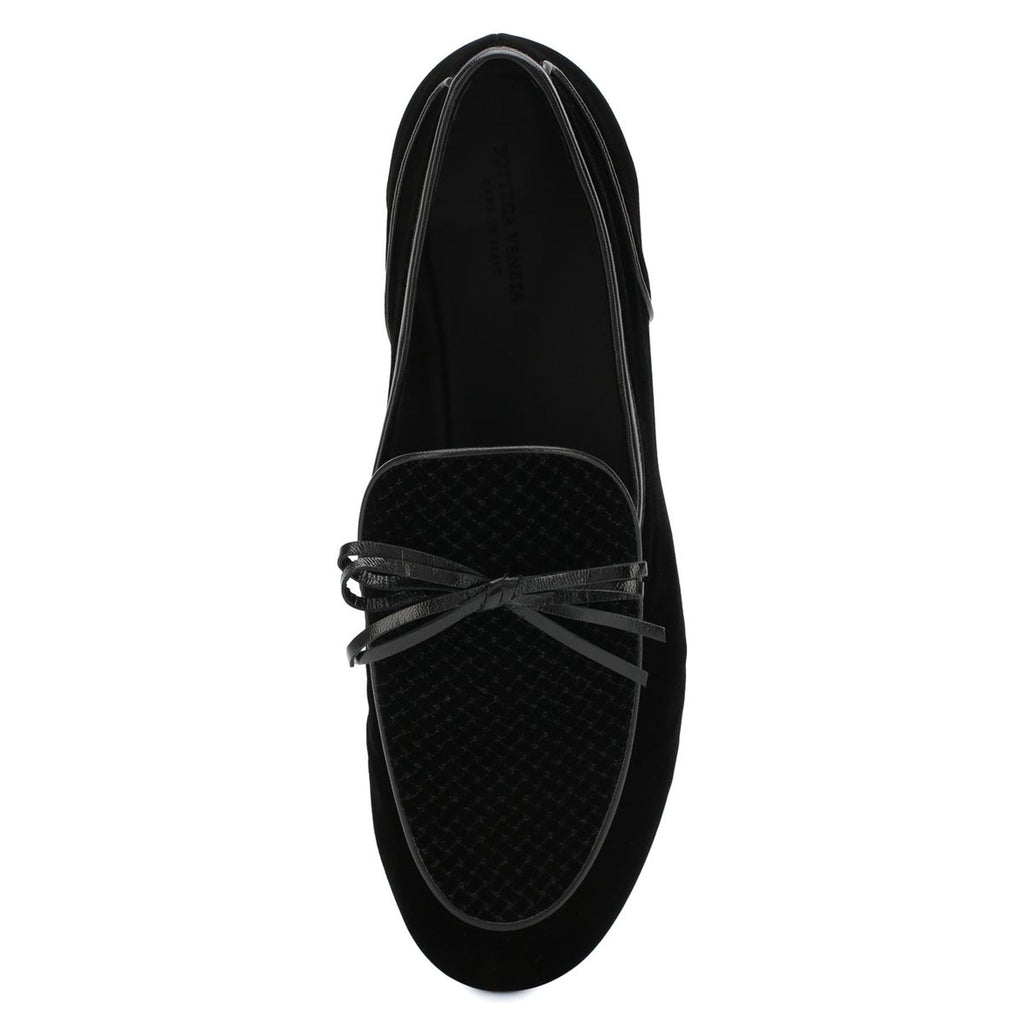 Bottega Veneta Trinity Intrecciato Velvet Loafers in Red