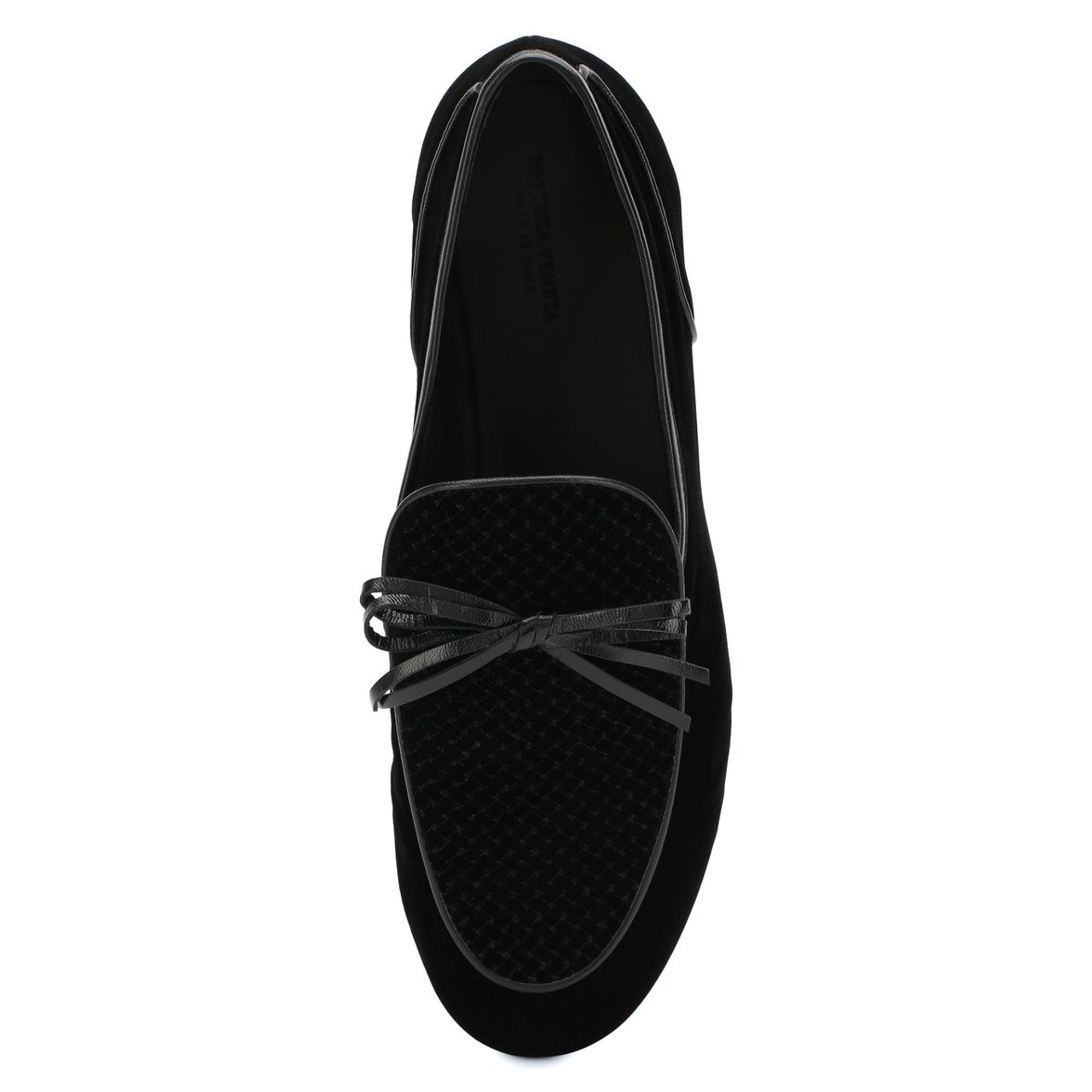 Bottega Veneta Trinity Intrecciato Velvet Loafers in Red